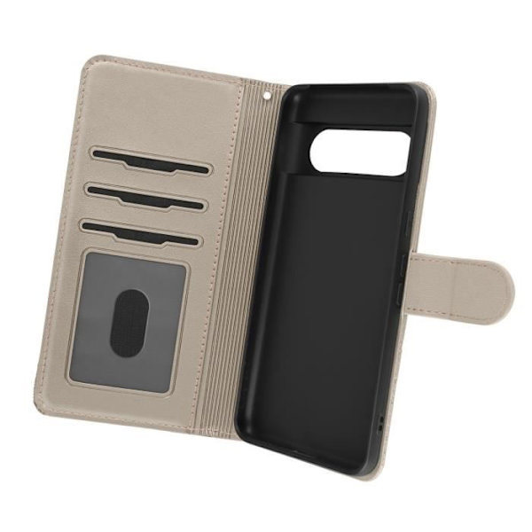 Kattfodral för Google Pixel 8 Wallet Series Kawaii Cat Cover Beige Beige