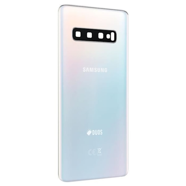 Udskiftningsglas bagtil til Samsung Galaxy S10 White Vit