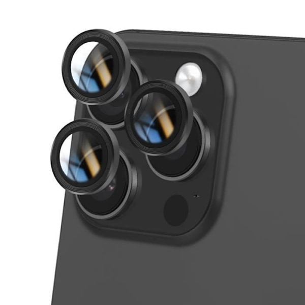 Hærdet Glas Kamera til iPhone 16 Pro Max Hårdhed 9H Kradsikker Sort Svart