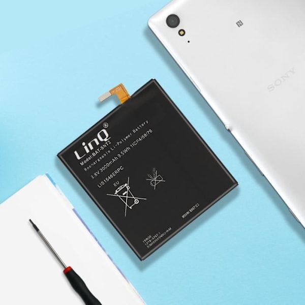 Internt batteri för Sony Xperia T3 - LINQ - BAT-SNT3 - Svart - 3000mAh - Kompatibelt internt batteri Svart