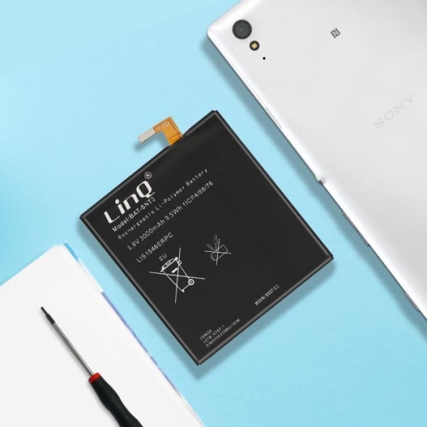 Sisäinen akku Sony Xperia T3:lle - LINQ - BAT-SNT3 - Musta - 3000mAh - Yhteensopiva sisäinen akku Svart