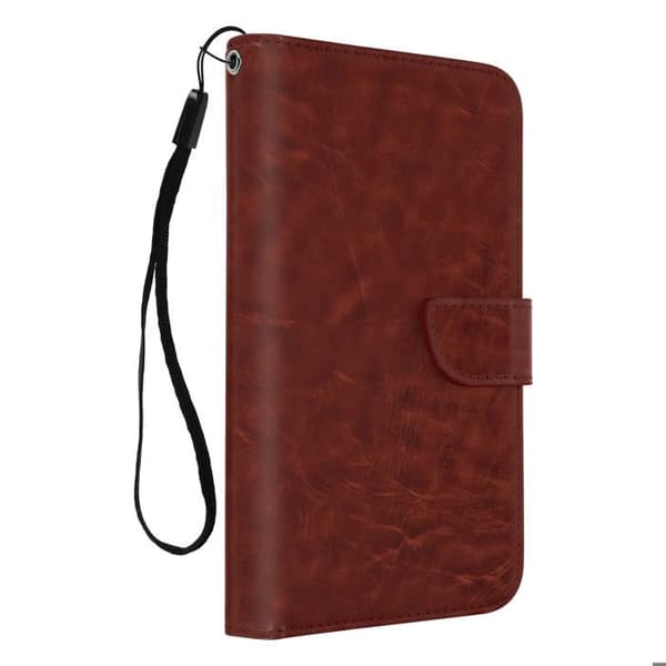Smartphone-etui 4,3 till 4,7'' Plånbok Multifunktionell Kameraskydd brun kastanj