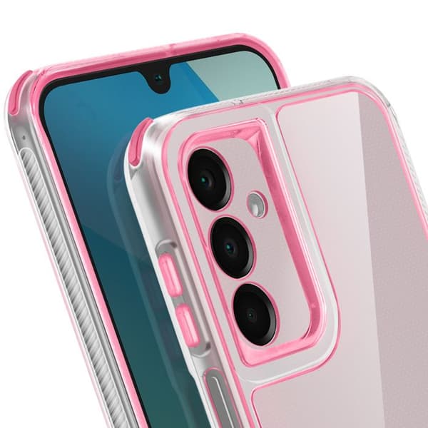 Skydd för Galaxy A16 Förstärkt Design Bi-Material Texturerad Halkfri Rosa Rosa