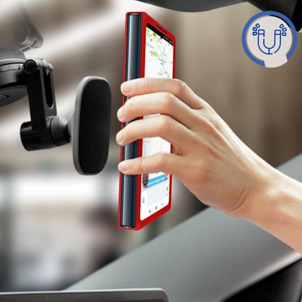 Skyddande fodral AVIZAR för Samsung Galaxy Z Fold 4 - Röd - Metallring för videostöd Röd