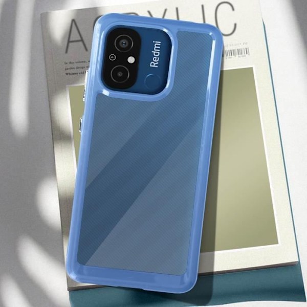 Stötsäkert fodral för Xiaomi Redmi 12C - AVIZAR - Hård rygg upphöjd kamerablock - Blå Blå