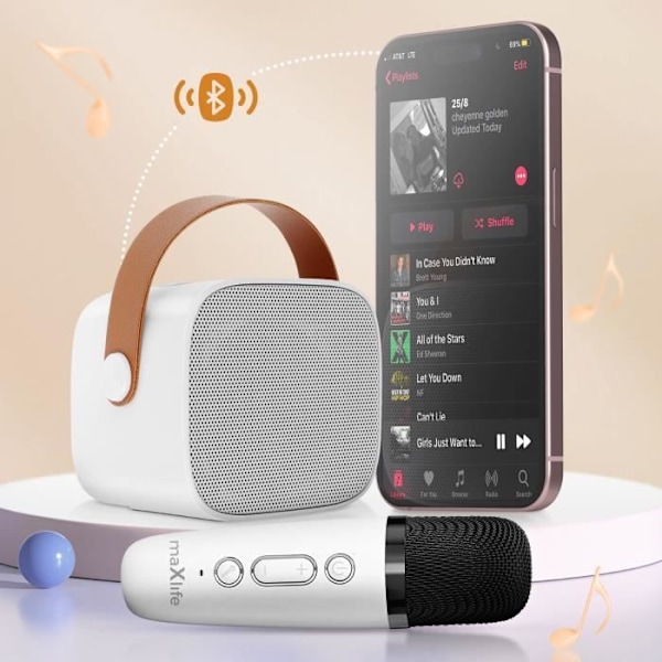 Bluetooth-högtalare med mikrofon Bärbar 5 timmars batteritid Maxlife Vit Vit