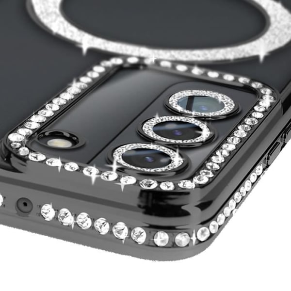 Diamantfodral till Samsung Galaxy S22 MagSafe Contour Rhinestone Svart Svart