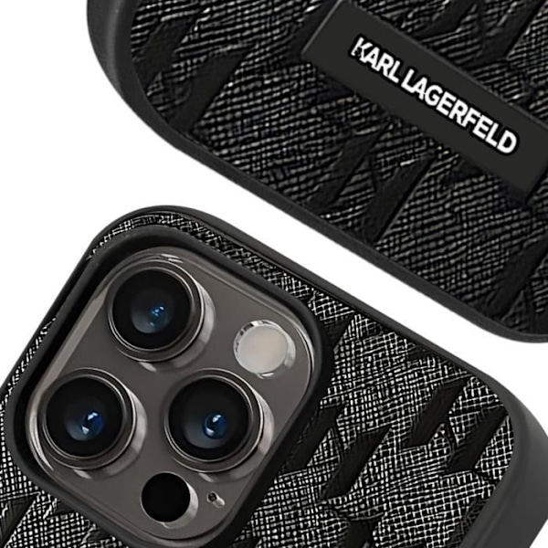 Skal till iPhone 14 Pro Max - KARL LAGERFELD - Saffiano Läderfinish - Svart Svart