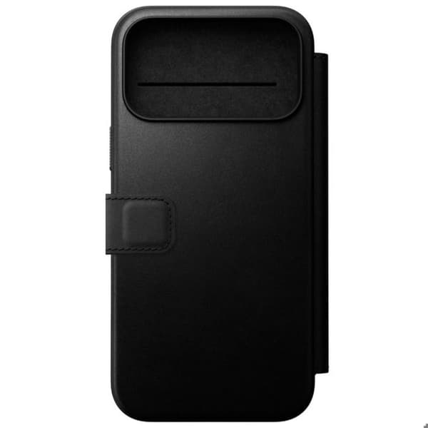 iPhone 18 Pro Max Etui i Læder Kompatibel med MagSafe og Qi2 Stødabsorberende Nomad Sort Svart
