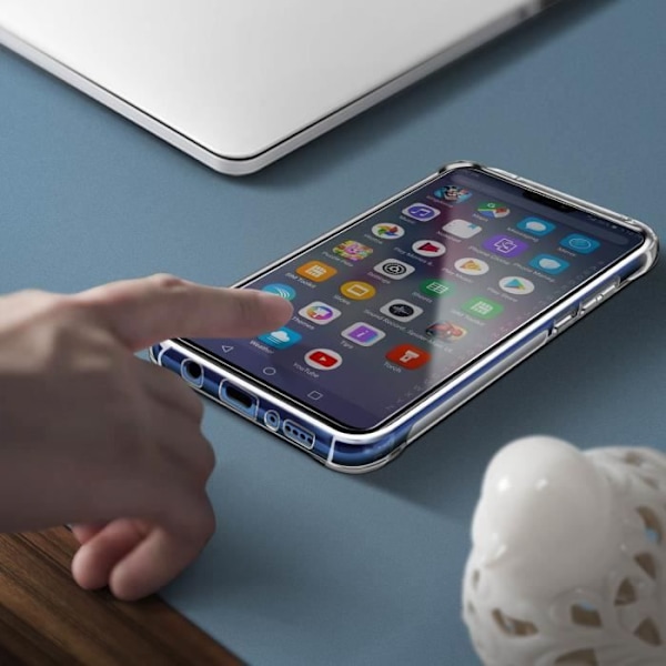 Beskyttelsespakke - AVIZAR - Galaxy A70 - Blødt etui - 9H hærdet glasfilm - 360° beskyttelse Klar vit