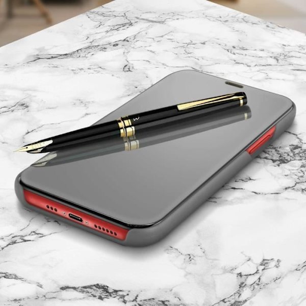 iPhone 11 Pro-fodral - AVIZAR - Hårdgummi - Genomskinlig lucka - Spegel - Videostativ Pengar