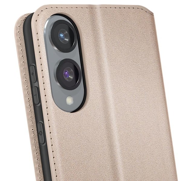 Samsung S25 Edge Kotelotasku Korttitasku ja Video Tuki Kulta Gul
