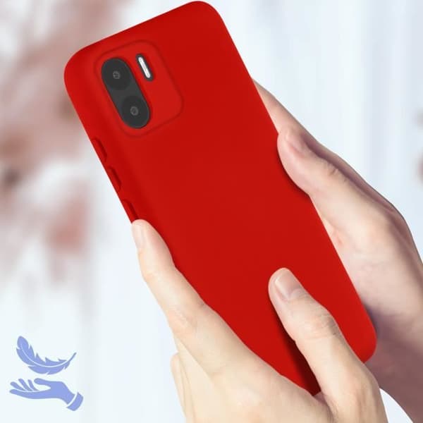 Coque - AVIZAR - Xiaomi Redmi A1 2022 - Röd - Semi-rigida - Soft-touch Röd