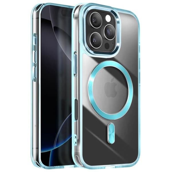 Coque - MagSafe - iPhone 16 Pro Max - Kristallfärg - Blå - Hård - Antigulnande Blå