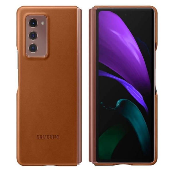 Samsung Z Fold 2 etui Ægte læder Blødt-touch originalt lædercover Brun