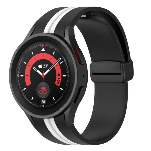 Armband för Galaxy Watch 5 / 5 Pro / 4 Tvåfärgad mjuk silikon Svart / Vit