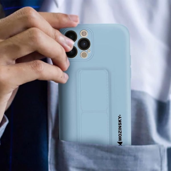 Skyddsskal - Wozinsky - iPhone 12 Pro Max - Mjukt silikon - Stötsäker - Magnetisk hållare Blå