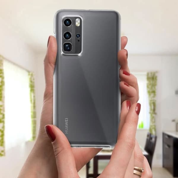 Helt cover - AVIZAR - Huawei P40 Pro - Hård bagside - Blød front - Hvid Vit