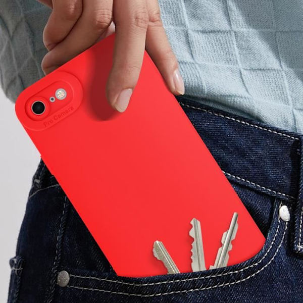 Cover til iPhone 7 / 8 / SE 2020 / SE 2022 - AVIZAR - Silikone - Rød - Halvstiv - Glat - Blandet Röd