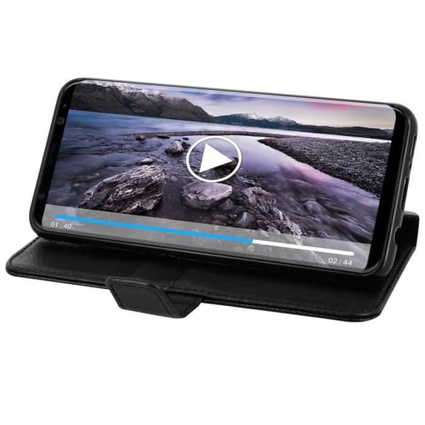 Housse Etui Portefeuille - Samsung - Galaxy S8 Plus - Øko-læder - Sort - Blød Svart