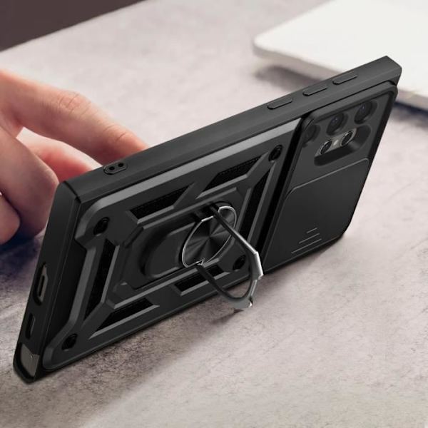 Fodral till Samsung Galaxy S24 Ultra Shockproof Sliding Camera Cover Black Svart