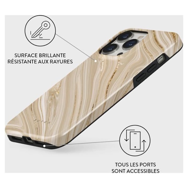 Coque til iPhone 14 Pro Tough Antichocs Model Full Glam Burga Beige kastanj
