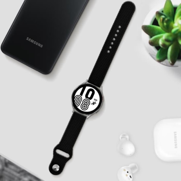 Samsung Galaxy Watch 4 armbånd i sort Soft-touch flettet silikone