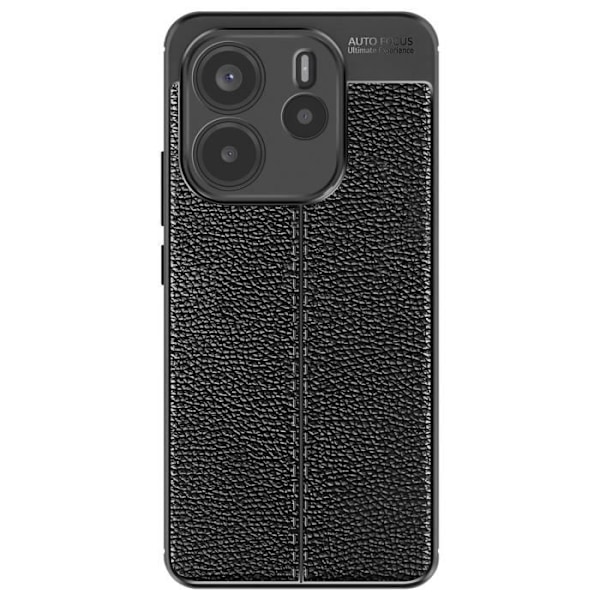 Coque för Xiaomi Redmi Note 14 4G Silikon Läderstruktur Svart Svart