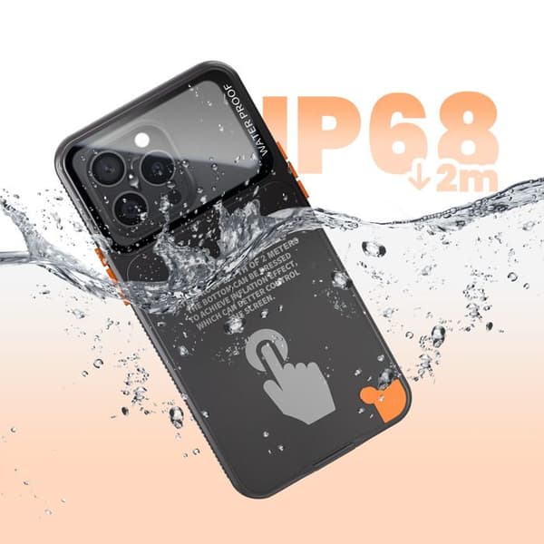 iPhone 6.7" 12 Pro Max - 16 Pro Max täydellinen IP68-suojakuori Shellbox musta Svart