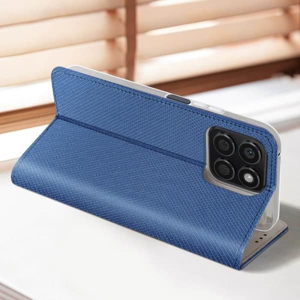Etui til Honor X8b Flip Card Holder og Video Support Blå Blå