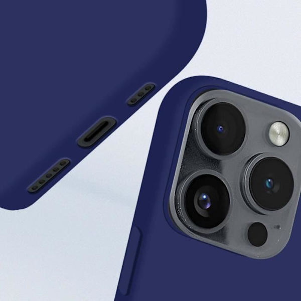Kotelo iPhone 16 Prolle - AVIZAR - Soft Touch Matte joustava silikoni - Midnight Blue - Vahvistettu suoja Blå