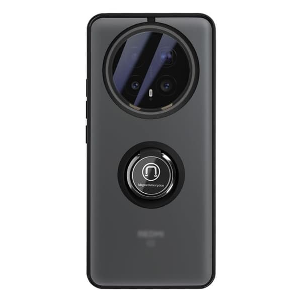 Cover til Honor Magic 8 Pro med ringstøtte og magnetisk fastgørelse sort Svart