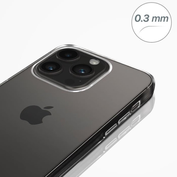 iPhone 14 Pro Max Mjukt flexibelt tunt silikongelfodral 0,3 mm Transparent Transparent