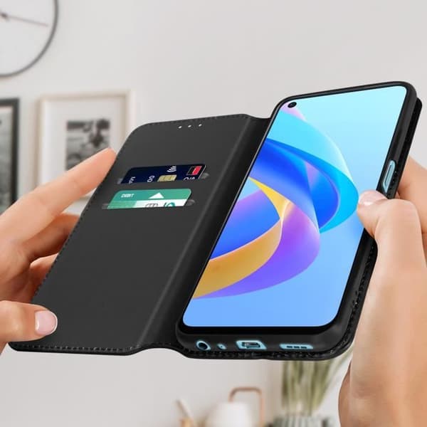 Cover Oppo A76, A96 och Realme 9i Flip Wallet Video Support svart