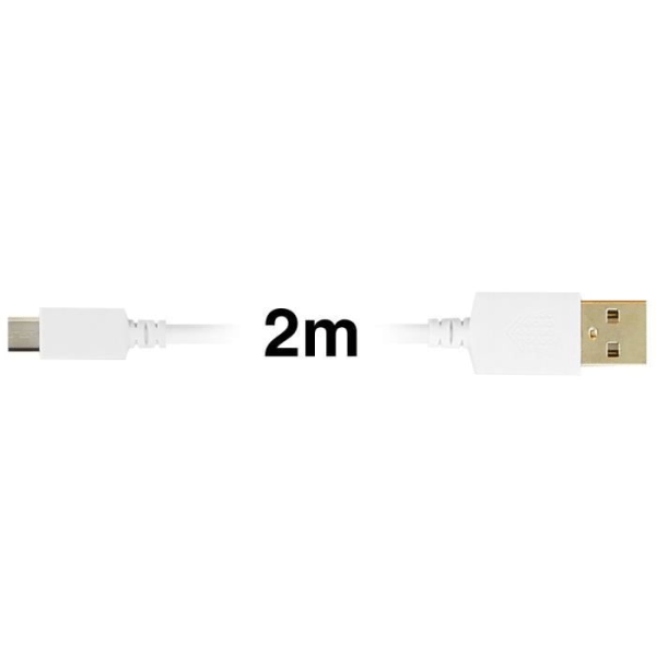 Inkax USB - Micro-USB -kaapeli - 2 metrin kaapeli Nopea ja turvallinen lataus