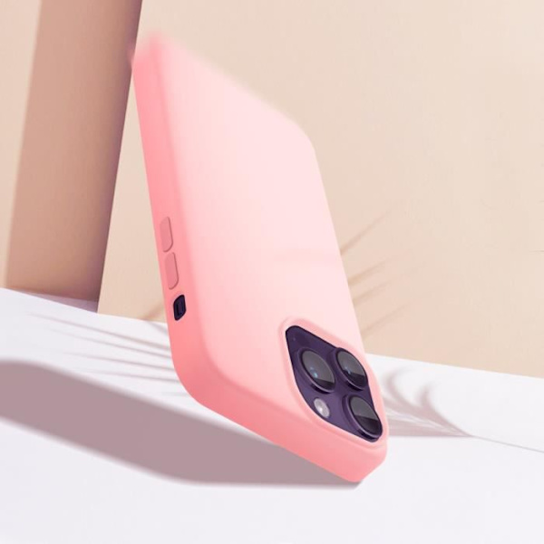 iPhone 14 Pro Max -kotelo Puolijäykkä Ohut Kevyt Pehmeä Sisäpuoli Moxie vaaleanpunainen Ljusrosa