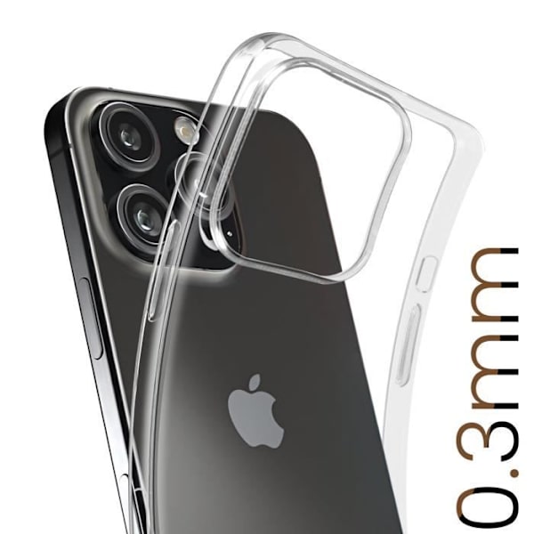 Silikonikotelo iPhone 16 Prolle Erittäin ohut 0,3 mm kosteutta hylkivä läpinäkyvä Transparent