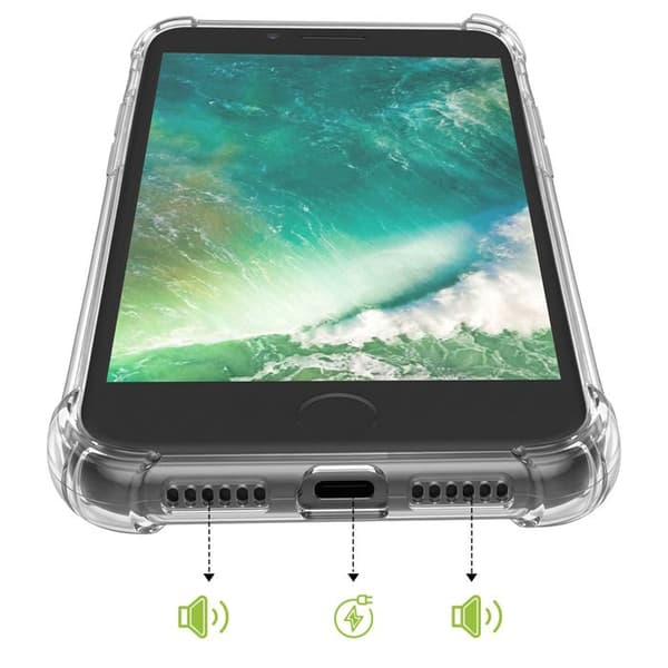 Cover til iPhone 7 / 8 / SE med Forstærkede Stødabsorberende Hjørner i Silikone Mayaxess Transparent Vit