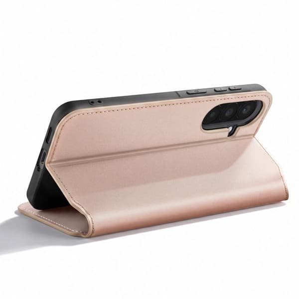 Magnetiskt Flipfodral för Galaxy A57 Ställfunktion Klassisk Edition Guld Gul