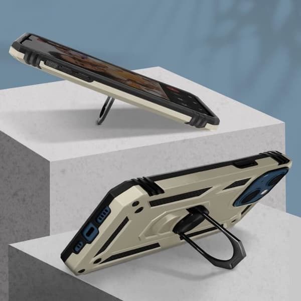 Coque iPhone 13 Mini - AVISERA - Antichock Hybride - Gul - Videostöd - Polykarbonat/Silikon Gul