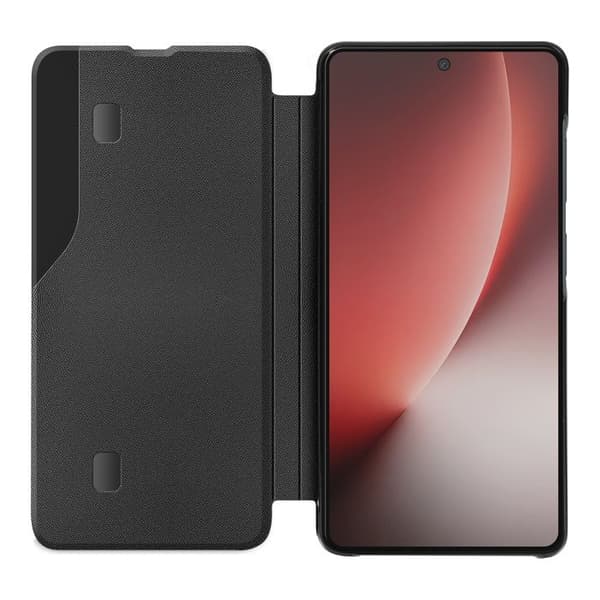 Flip Cover til Honor Magic 8 Lite Bi-Materiale Design med Støttefunktion Sort Svart