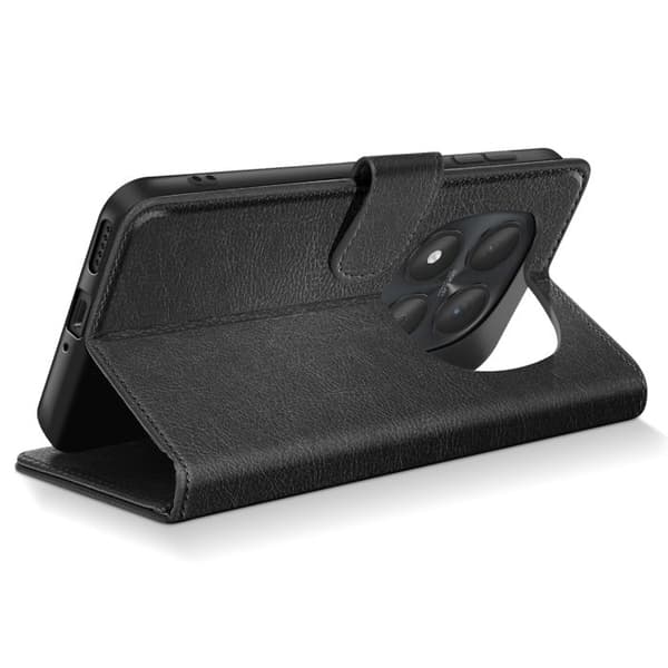 Pungetui til Redmi Note 15 Pro 5G Chesterfield Grainet Standfunktion Sort Svart