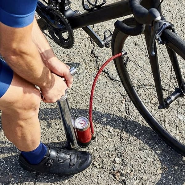 Högtryckspump för cykel 120 PSI Multi Valve Silver Grå
