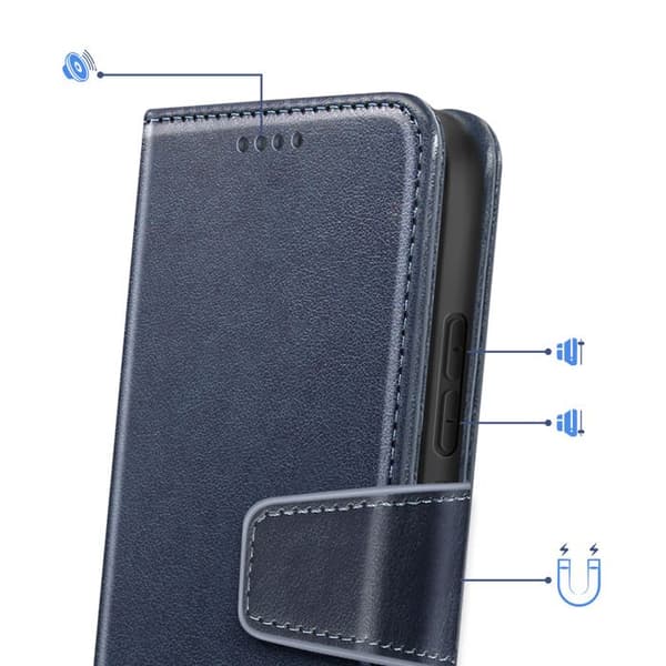 Plånboksfodral för Xiaomi 17 med Fällbar Stödfunktion Mörkblå Blå
