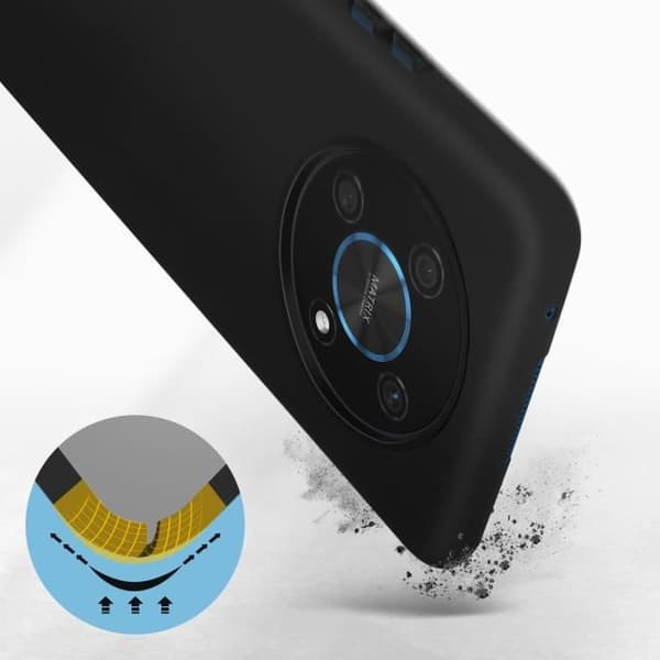 Coque - AVIZAR - Honor Magic 4 Lite - Halvhård silikon - Effektivt skydd - Svart Svart