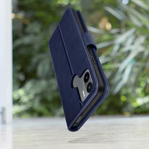 Cover til Xiaomi Redmi A1 2022 - AVIZAR - Chesterfield - Flap - Videounderstøttelse - Midnatsblå midnattsblå