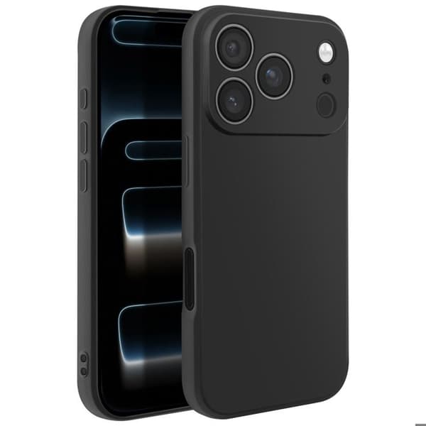Silicone blød antitrace ultra tynd sort etui til iPhone 17 Pro Svart