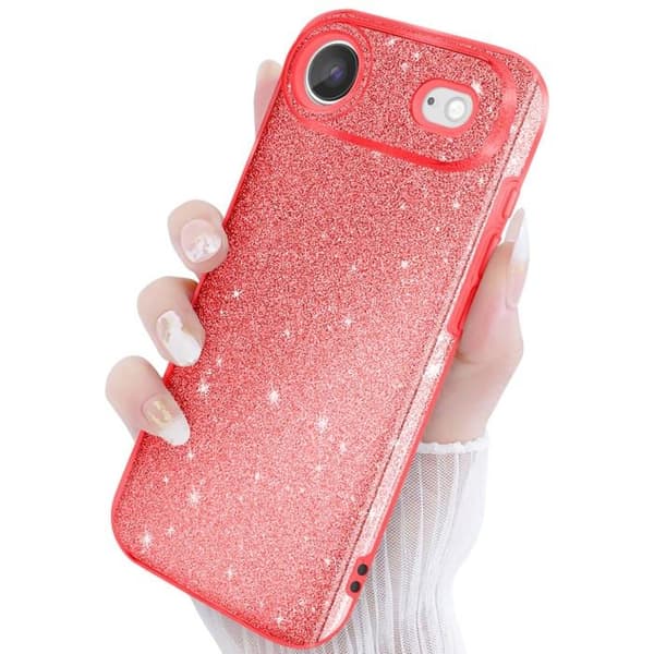 Cover - ADVARSEL - iPhone Air - Bi-Materiale - Glitrende - Rød Röd