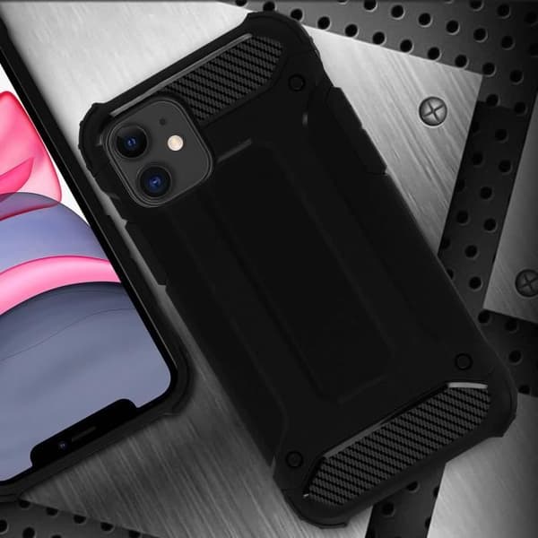 Coque iPhone 11 - AVIZAR - Design Relief - Antichoc 1,8m - Sort - Semi-rigid Svart