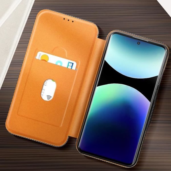Hiilikuitu Käyttötasku Redmi Note 14 Pro ja 14 Pro Plus Tummanharmaa Grå